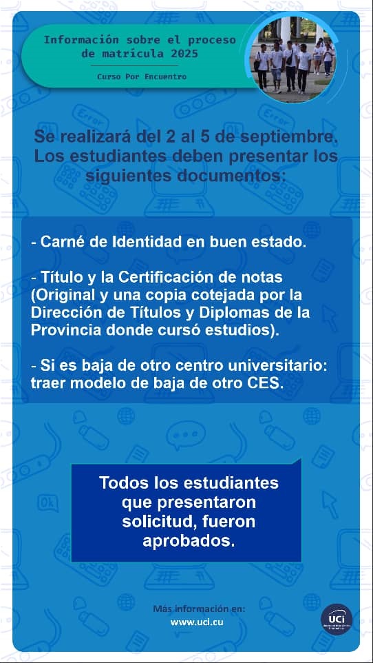 Proceso de matrícula. Curso por Encuentros.