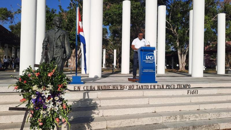 Las palabras centrales del acto fueron pronunciadas por el Secretario General del Comité del Partido Comunista de Cuba en la UCI.