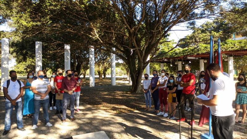 El presidente de la FEU en la Universidad, David Alonso Díaz ofreció las palabras centrales del acto.