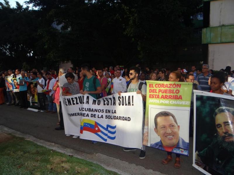 En el acto se demostró el amor a Chávez y la solidaridad de los cubanos con el pueblo venezolano.